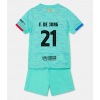 Barcelona Frenkie de Jong #21 3rd trikot Kinder 2023-24 Kurzarm (+ Kurze Hosen)